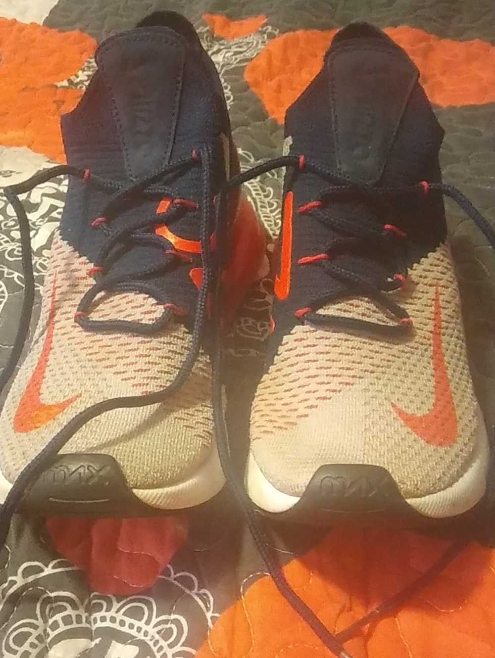 Nike 270 Navy and Orange Knit Sneakers